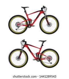 Full suspension bicycle vector (side view)