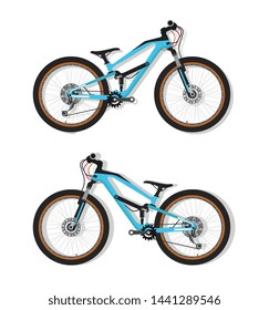 Full suspension bicycle vector (side view)