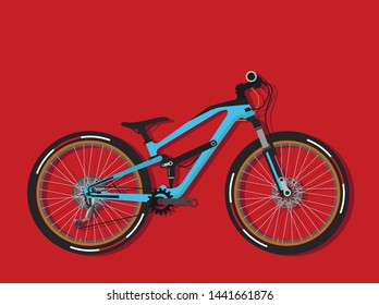 Full suspension bicycle vector (side view)