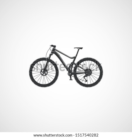 Full suspension mountain bike, vector.