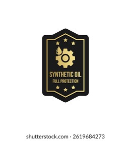 Full Synthetic oil product label or stamp vector EPS. Full Synthetic oil icon for apps, websites, product packaging design element and more.