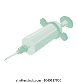 Full syringe icon. Isometric illustration of full syringe vector icon for web