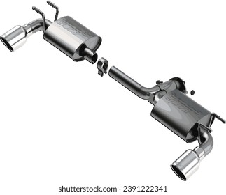 Full system stainless exhaust pipe. Car Part Muffler