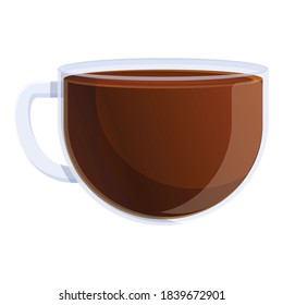 Full tea cup icon. Cartoon of full tea cup vector icon for web design isolated on white background