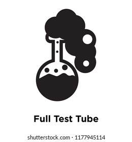 Full Test Tube icon vector isolated on white background, logo concept of Full Test Tube sign on transparent background, filled black symbol