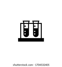 Full test tube vector  in black solid flat design icon isolated on white background