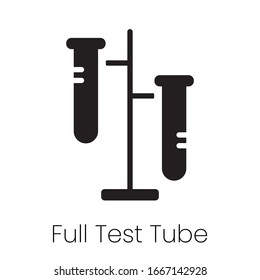 Full test tube vector icon on white background. Flat vector full test tube icon symbol sign from modern education collection for mobile concept and web apps design. Eps10 vector illustration.