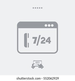 Full time 7/24 call center website - Vector flat icon