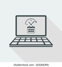 Full time and all days computer services - Vector flat icon