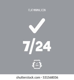 Full time best services - 7/24 - Vector web icon