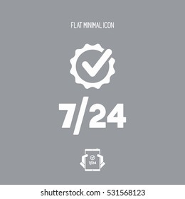Full time better services - 7/24 - Vector web icon