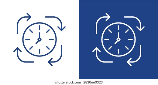 Full Time Blue And White Icon Style Collection