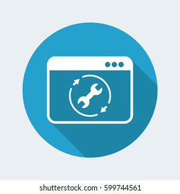 Full time computer repair or customize assistance - Vector flat icon