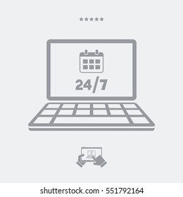 Full time computer services - Vector flat icon