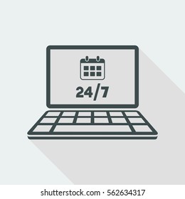 Full time computer services - Vector flat icon