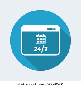 Full time computer services - Vector flat icon