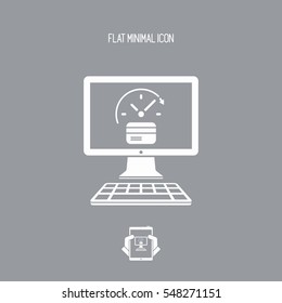 Full time credit card service - Vector flat icon