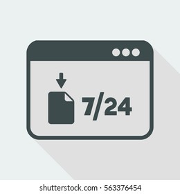 Full time download 7/24 - Vector flat icon