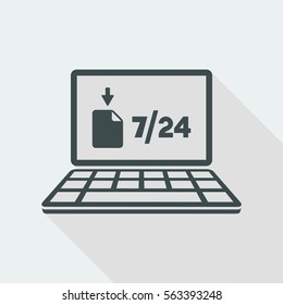 Full time download 7/24 - Vector flat icon