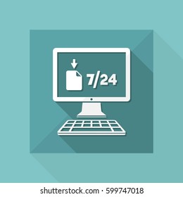 Full time download 7/24 - Vector flat icon
