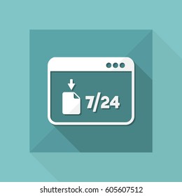 Full time download 7/24 - Vector flat icon