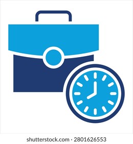 Full Time Flat Blue Icon Style