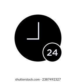 Full Time Icon. 24 Hours, All Day Symbol - Vector.