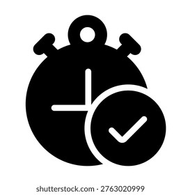 Full Time icon in a clean glyph style.Perfect for sports apps, websites, infographics, and print design. Fully editable, scalable, and consistent,ideal for professional football and sports design projects.
