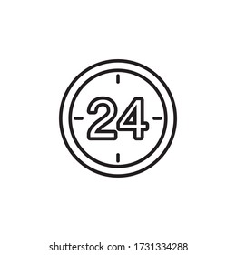 vector de diseño de contorno de icono a tiempo completo. aislado en fondo blanco