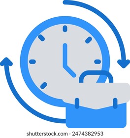 Full time job icon blue gray vector design