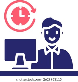 Full Time Job Icon Fill Vector Illustration