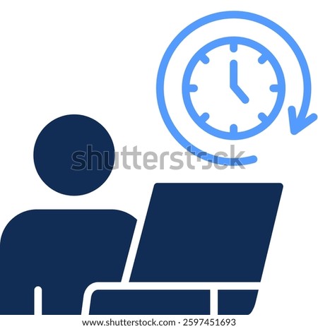 Full Time Job Icon Glyph Color Vector Illustration