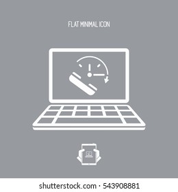 Full time online call services - Vector flat icon