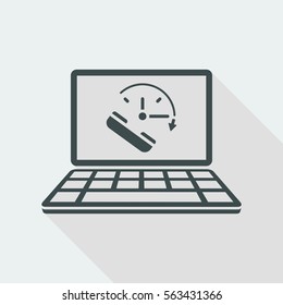 Full time online call services - Vector flat icon
