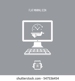 Full time online services - Vector flat icon