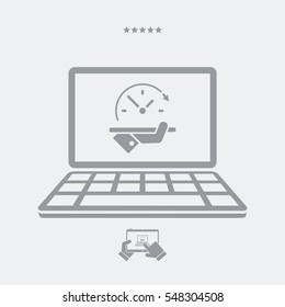 Full time online services - Vector flat icon