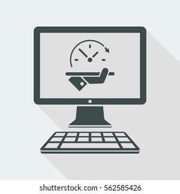Full time online services - Vector flat icon