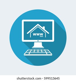 Full time online services - Vector flat icon