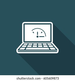 Full time online services - Vector flat icon