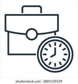 Full Time Outline Icon Vector Illustration