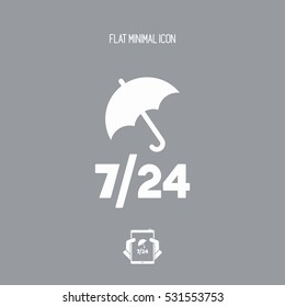 Full time protection services 24/7 - Vector web icon