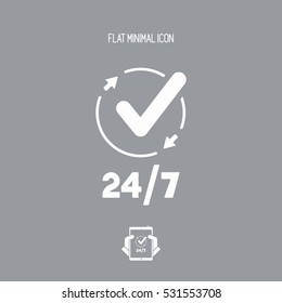 Full time services - 24/7 - Vector web icon