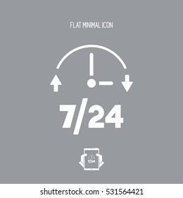 Full time, steady available services  - Vector web icon