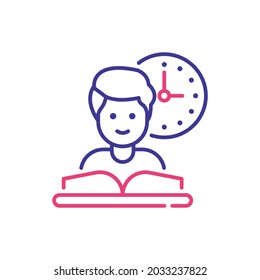 Full Time student vector 2 colours icon style illustration. EPS 10 file