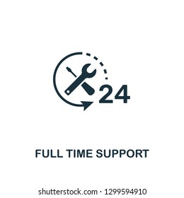 Full Time Support icon. Premium style design from web hosting collection. Pixel perfect full time support icon for web design, apps, software, printing usage.