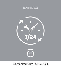 Full time technical assistance services - Vector web icon