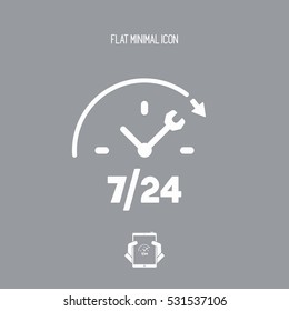Full time technical assistance services - Vector web icon