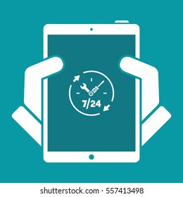 Full time technical assistance services - Vector web icon