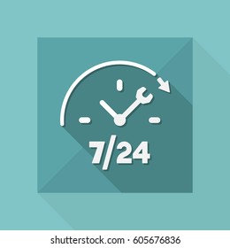 Technische Hilfe in Vollzeit - Vektorillustration-Websymbol