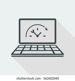 Full time technical assistance - Vector flat icon